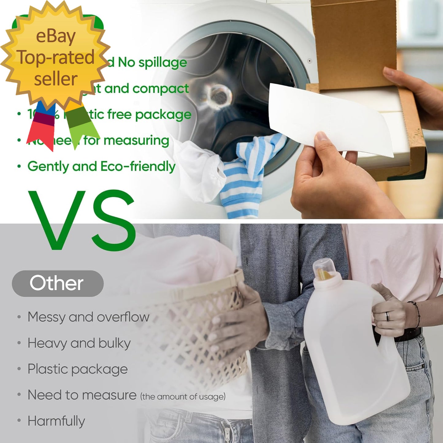 Travel Laundry Detergent Sheets 300 Loads Eco-Friendly Washing Detergent Sheets