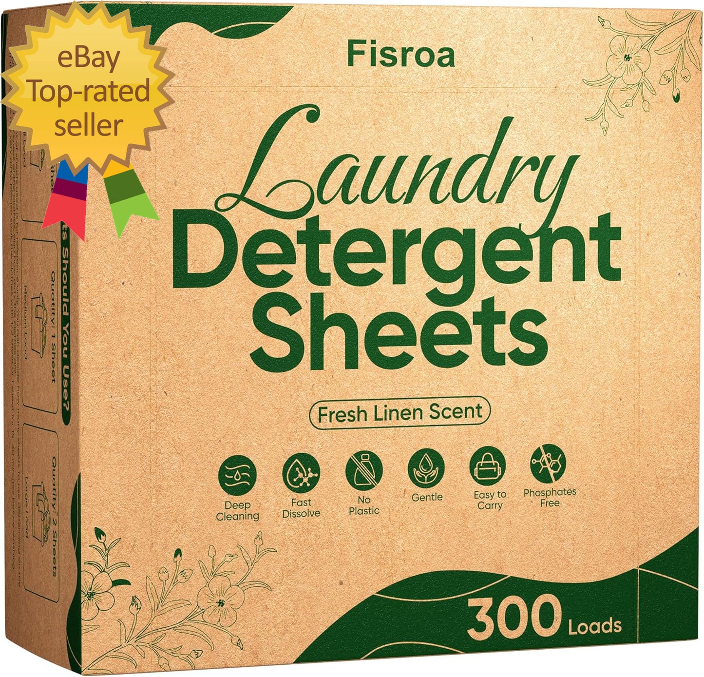 Travel Laundry Detergent Sheets 300 Loads Eco-Friendly Washing Detergent Sheets