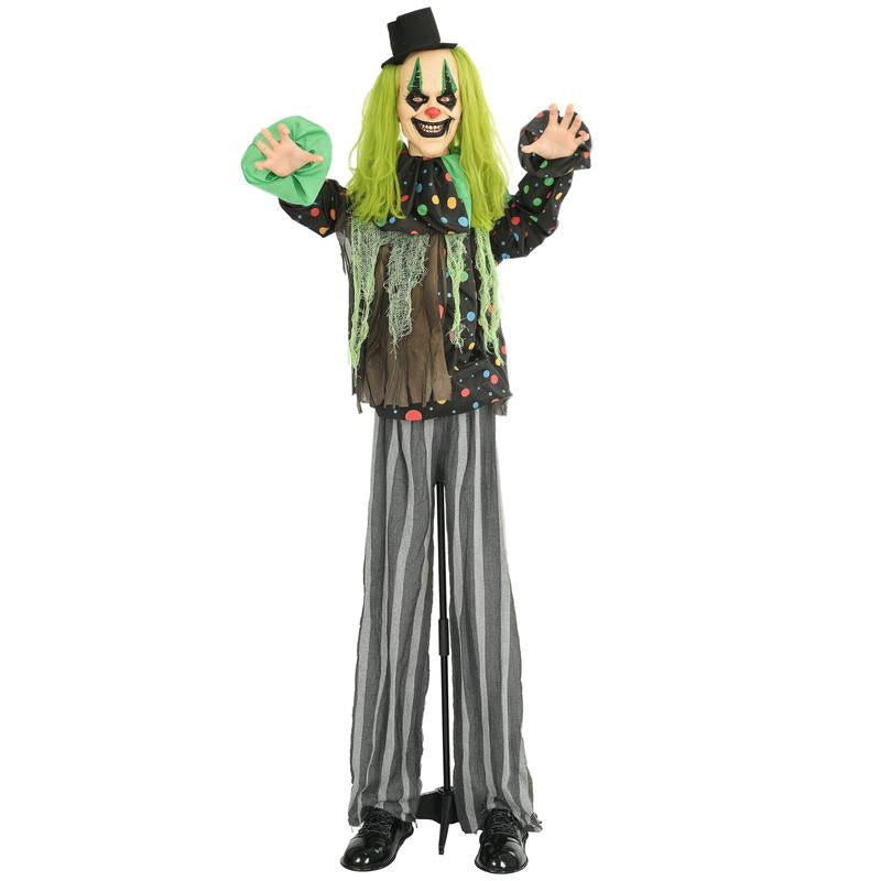 Halloween Decorations Life Size Outdoor Ghost/Clown/Witch, Sound and Motion Activated Animated Prop Animatronic Decor with Light up Eyes, Spooky Sound
