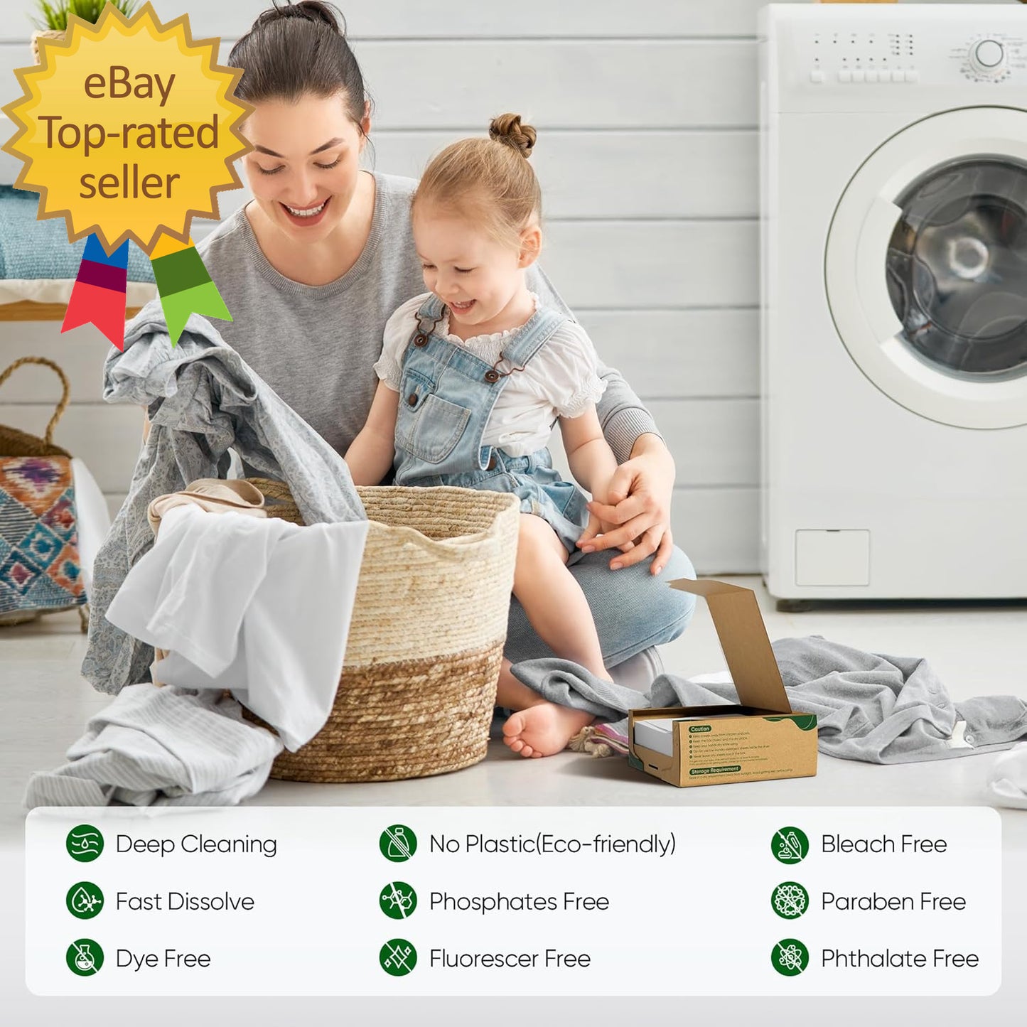 Travel Laundry Detergent Sheets 300 Loads Eco-Friendly Washing Detergent Sheets