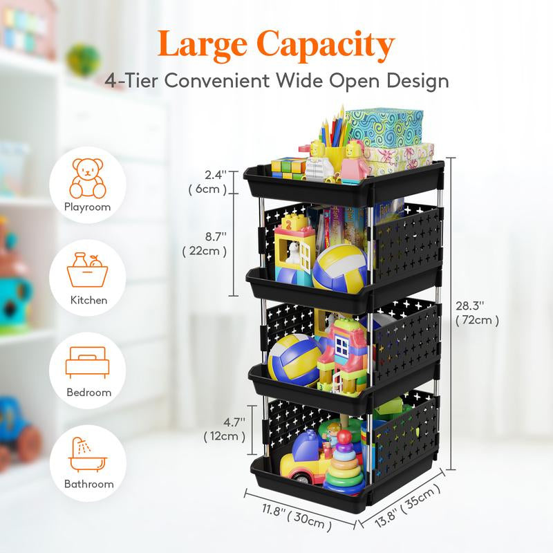 Lifewit Stackable Storage Bins Baskets for Closet, Playroom, Kitchen, Food & Pantry Organization, Large Capacity Storage Containers