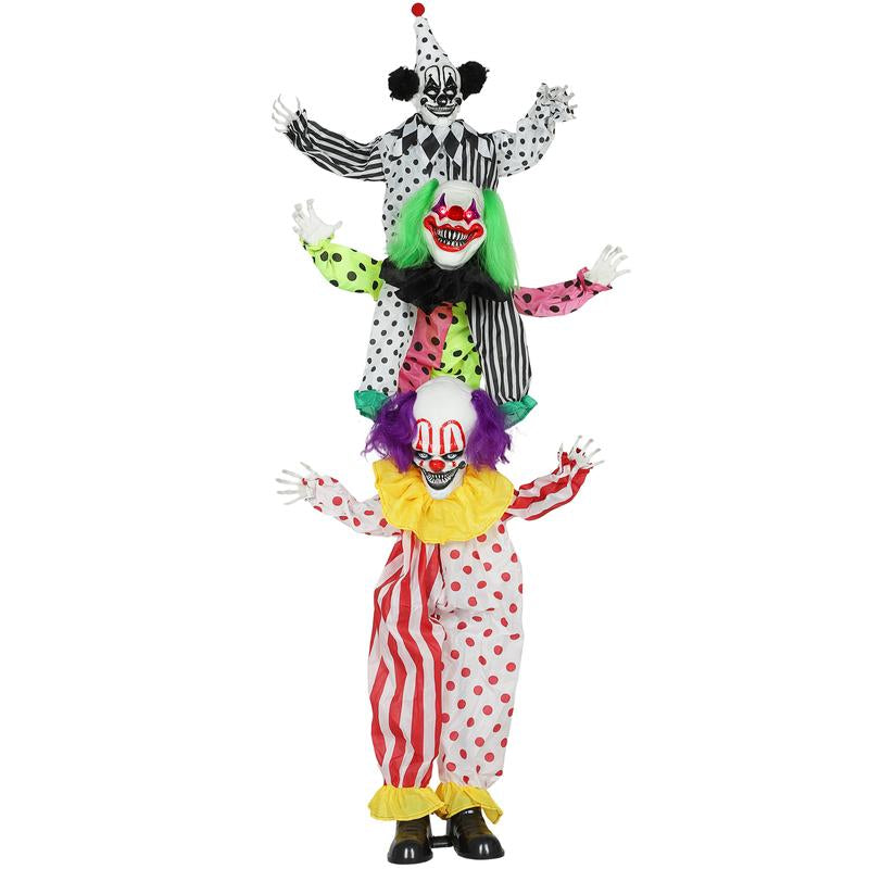 Halloween Decorations Life Size Outdoor Ghost/Clown/Witch, Sound and Motion Activated Animated Prop Animatronic Decor with Light up Eyes, Spooky Sound