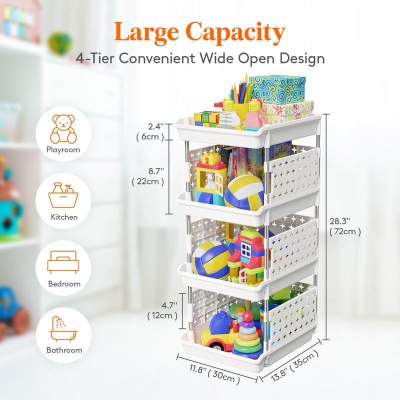 Lifewit Stackable Storage Bins Baskets for Closet, Playroom, Kitchen, Food & Pantry Organization, Large Capacity Storage Containers