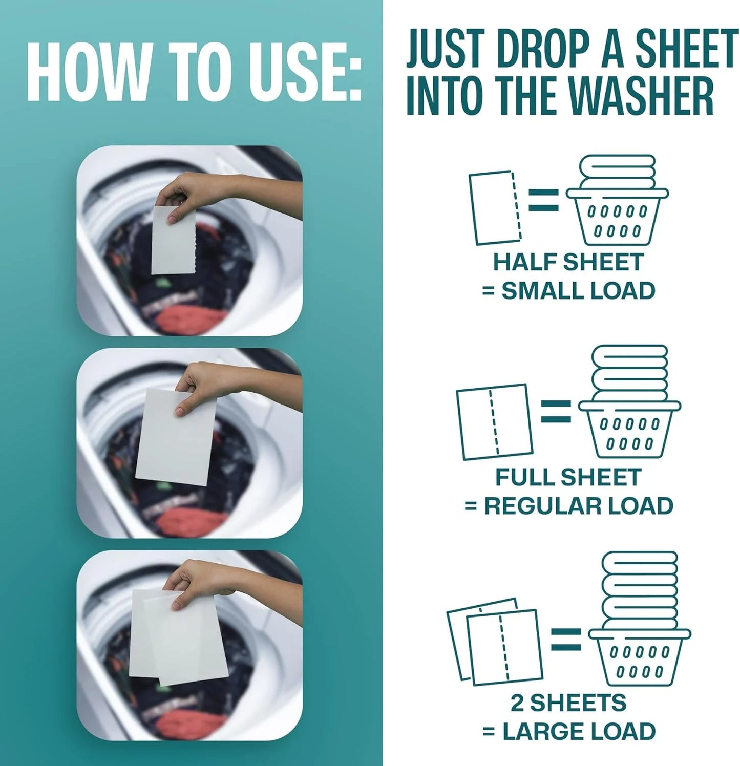 Laundry Detergent Sheets, 100 Laundry Sheets for 200 Loads, Unscented