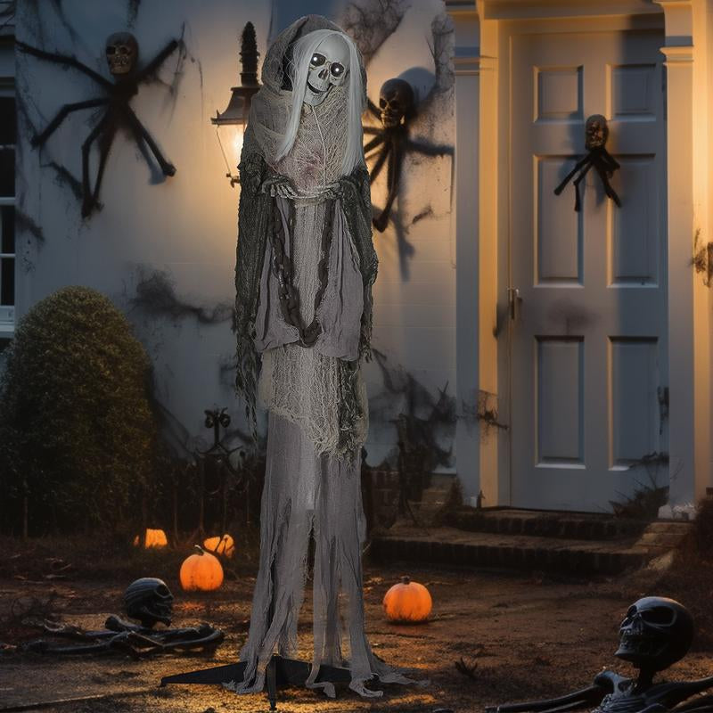 Halloween Decorations Life Size Outdoor Ghost/Clown/Witch, Sound and Motion Activated Animated Prop Animatronic Decor with Light up Eyes, Spooky Sound