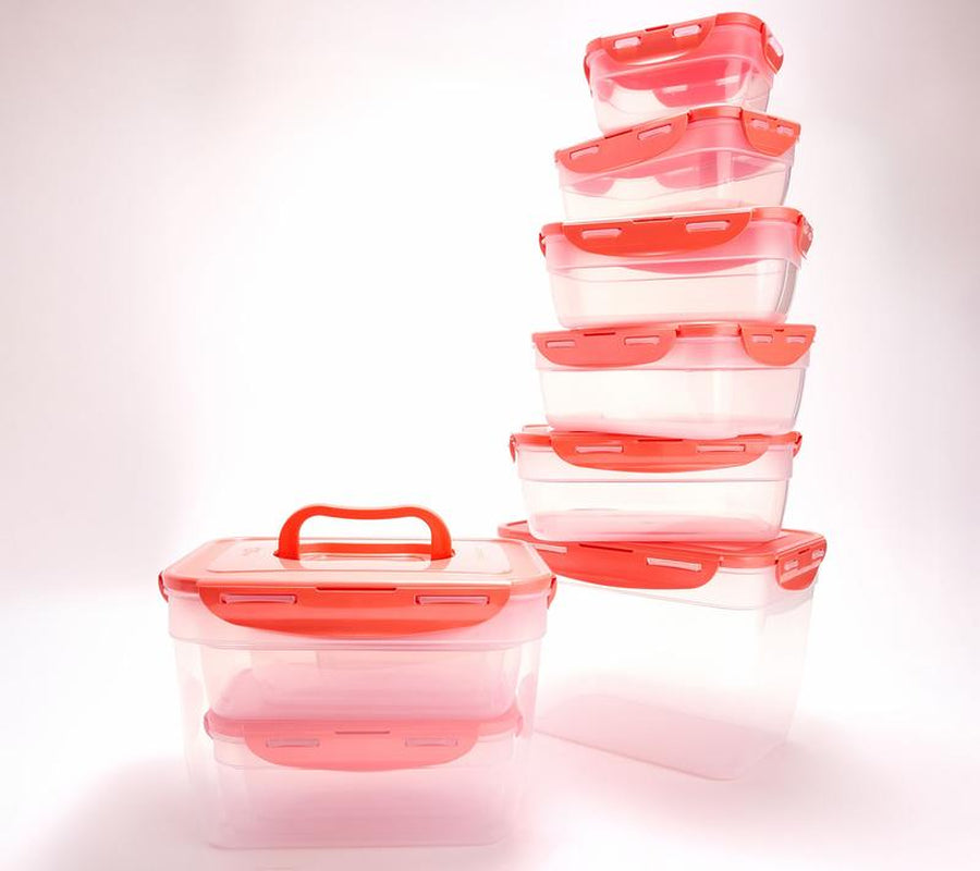 Locknlock 12-Pc Nestable Rectangle Storage Set W/ (2) Handle Lids