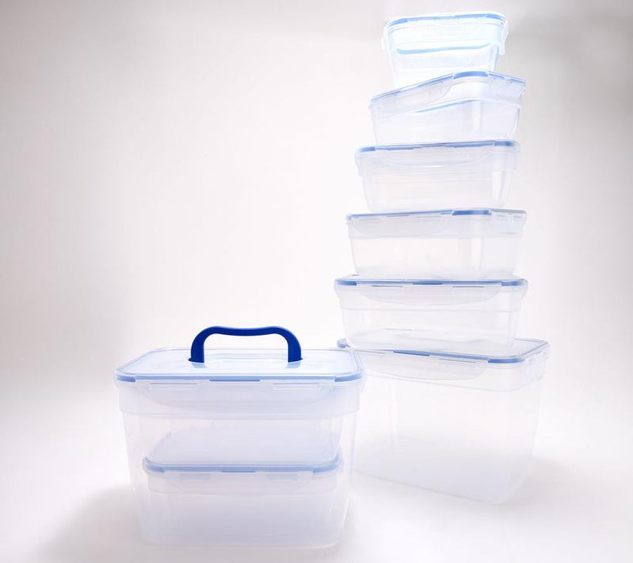 Locknlock 12-Pc Nestable Rectangle Storage Set W/ (2) Handle Lids
