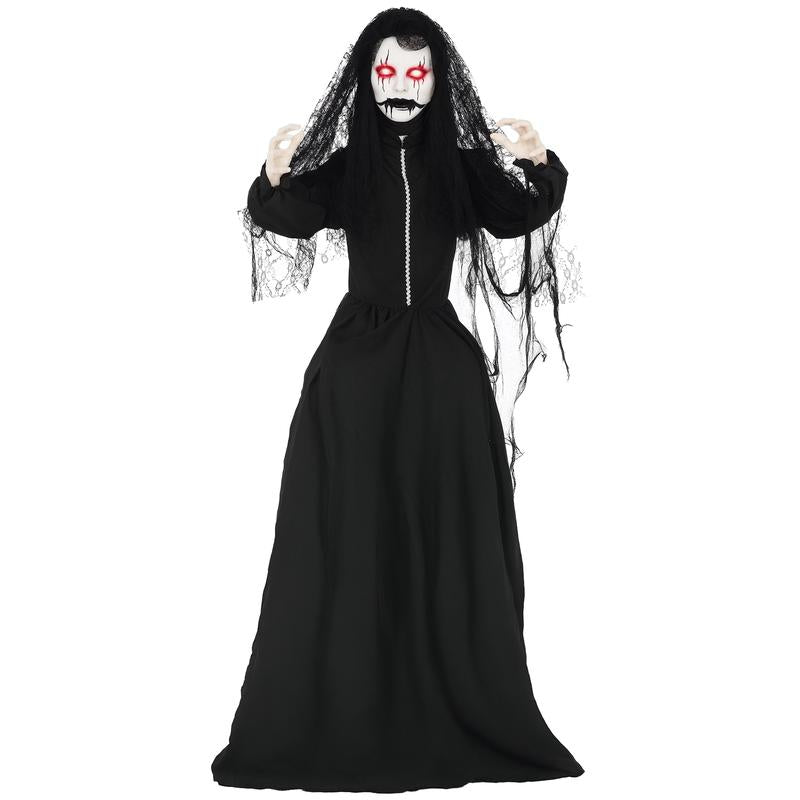 Halloween Decorations Life Size Outdoor Ghost/Clown/Witch, Sound and Motion Activated Animated Prop Animatronic Decor with Light up Eyes, Spooky Sound