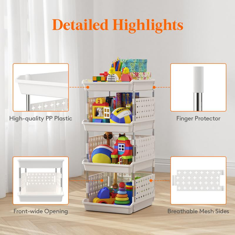 Lifewit Stackable Storage Bins Baskets for Closet, Playroom, Kitchen, Food & Pantry Organization, Large Capacity Storage Containers