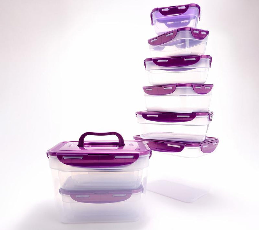 Locknlock 12-Pc Nestable Rectangle Storage Set W/ (2) Handle Lids