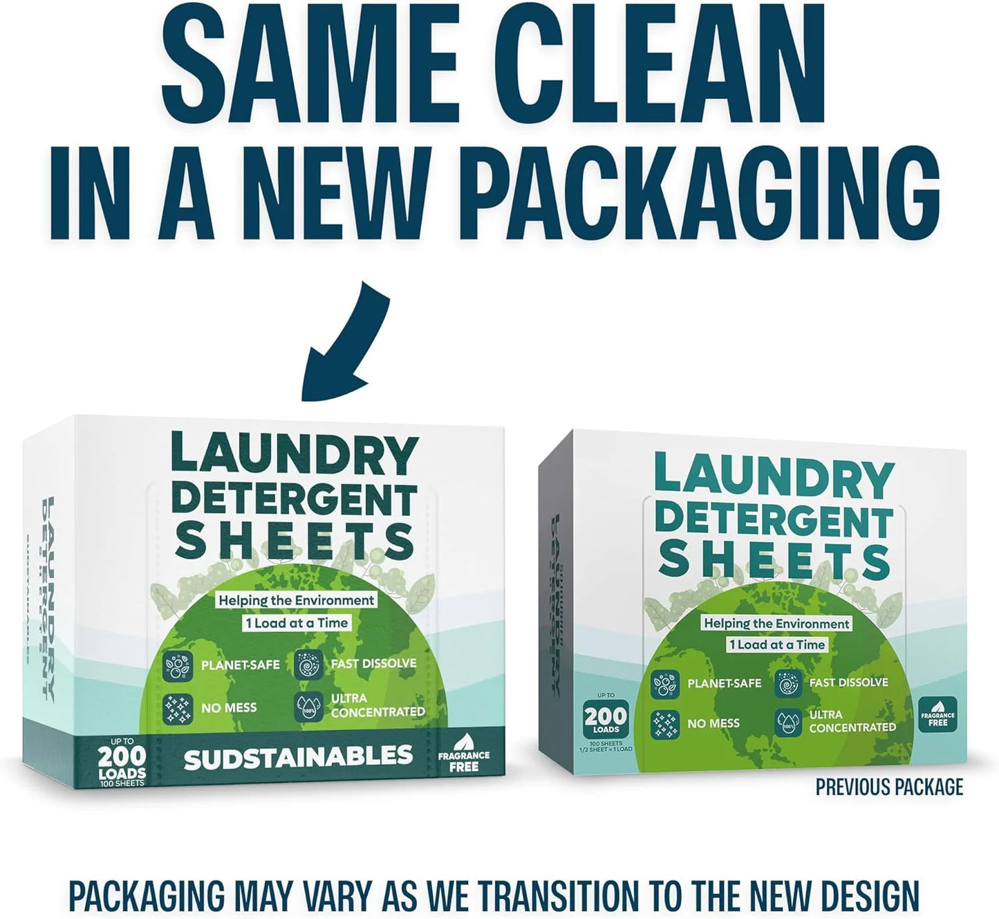 Laundry Detergent Sheets, 100 Laundry Sheets for 200 Loads, Unscented