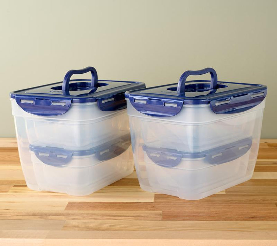 Locknlock 12-Pc Nestable Rectangle Storage Set W/ (2) Handle Lids