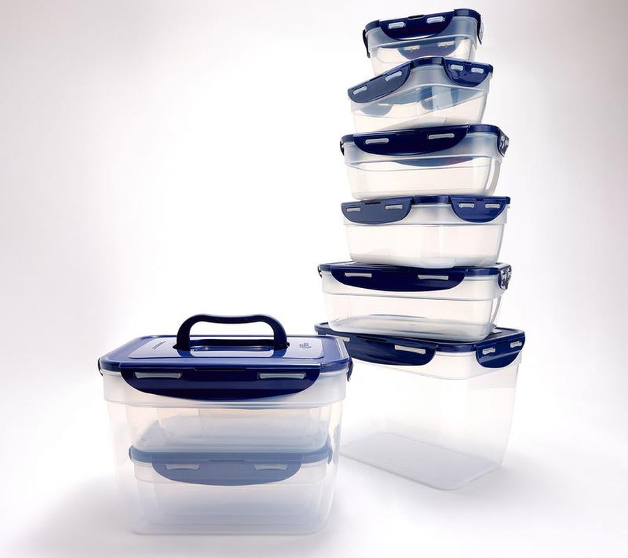 Locknlock 12-Pc Nestable Rectangle Storage Set W/ (2) Handle Lids