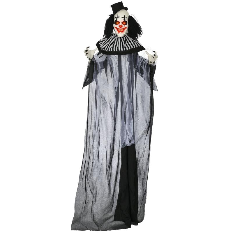 Halloween Decorations Life Size Outdoor Ghost/Clown/Witch, Sound and Motion Activated Animated Prop Animatronic Decor with Light up Eyes, Spooky Sound