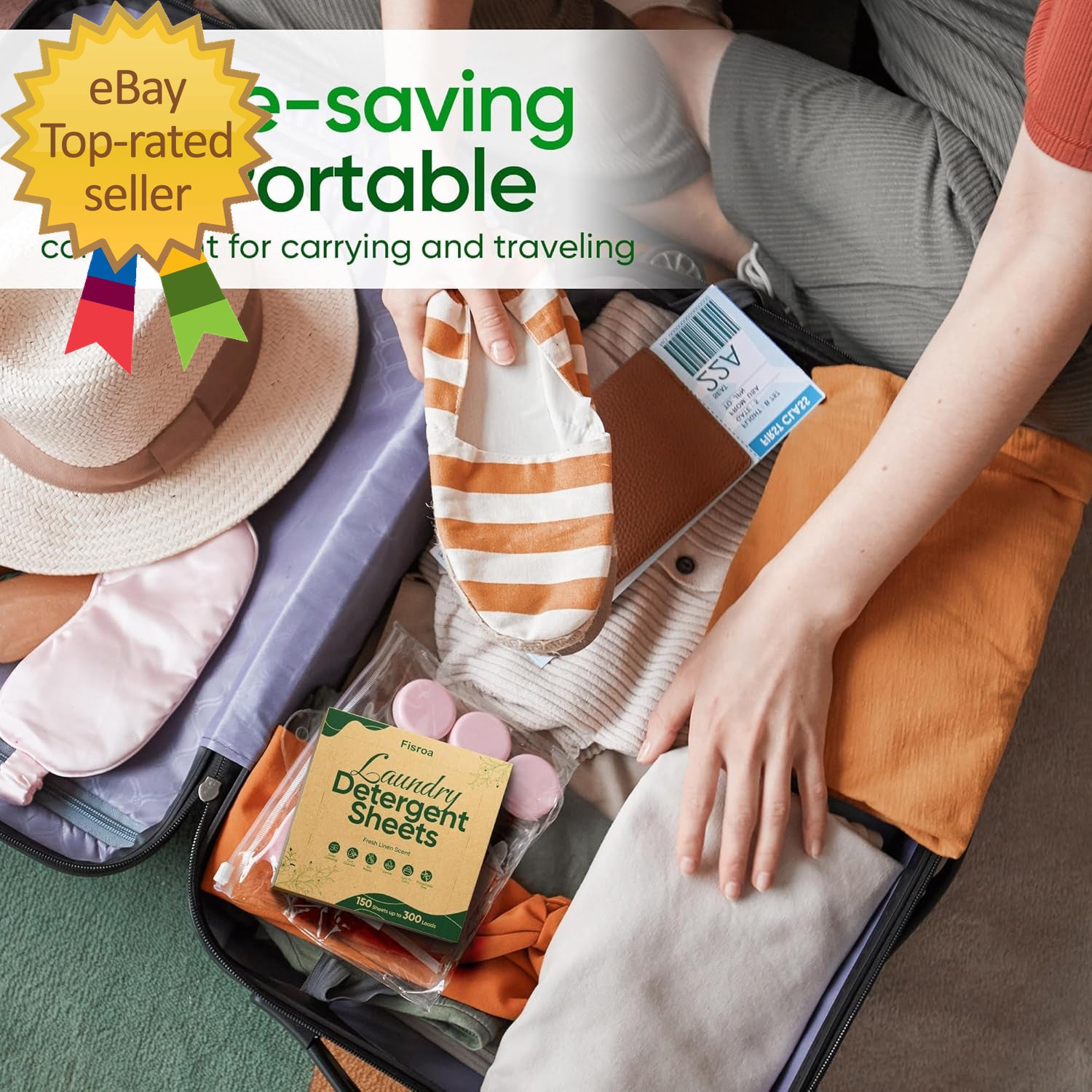 Travel Laundry Detergent Sheets 300 Loads Eco-Friendly Washing Detergent Sheets