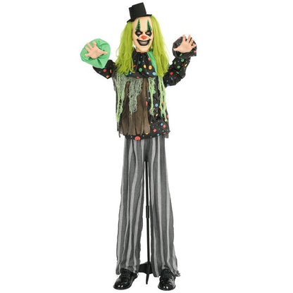Halloween Decorations Life Size Outdoor Ghost/Clown/Witch, Sound and Motion Activated Animated Prop Animatronic Decor with Light up Eyes, Spooky Sound