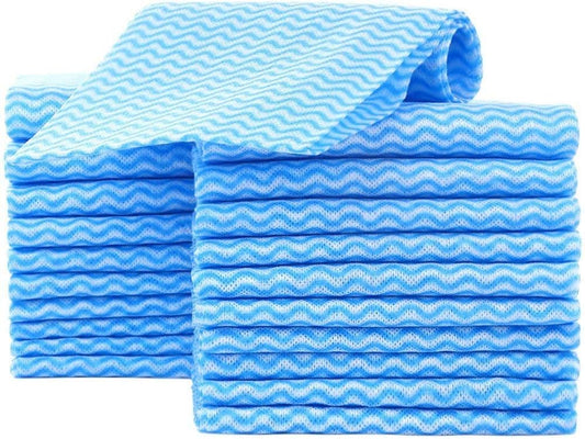 Reusable Handi Wipes Disposable Cleaning Cloths Dish Towels and Dish Cloths Reusable Towels,Handy Cleaning Wipes, 50 Count/Pack,Blue