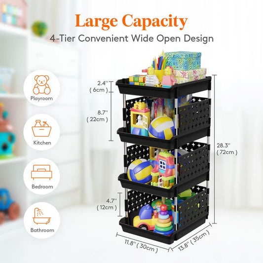 Lifewit Stackable Storage Bins Baskets for Closet, Playroom, Kitchen, Food & Pantry Organization, Large Capacity Storage Containers