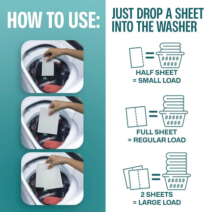 Laundry Detergent Sheets, 100 Laundry Sheets for 200 Loads, Unscented