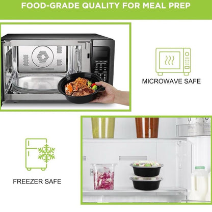 Disposable Tupperware. Meal Prep Containers with Lids - 50 Pack 32 Oz Disposable Bowls for Meal Prep