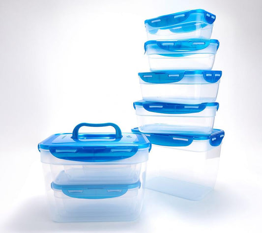 Locknlock 12-Pc Nestable Rectangle Storage Set W/ (2) Handle Lids