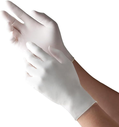 1510 Rubber Latex Disposable Gloves, Non Medical, General Purpose, Food Handling, Food Preparation, Light Industrial, Smooth Finish, Corn Starch Powdered, Natural Color, Large, Box of 100