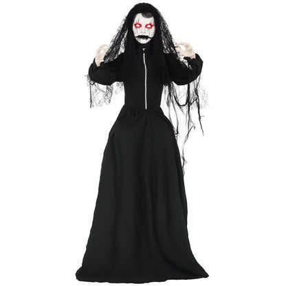 Halloween Decorations Life Size Outdoor Ghost/Clown/Witch, Sound and Motion Activated Animated Prop Animatronic Decor with Light up Eyes, Spooky Sound