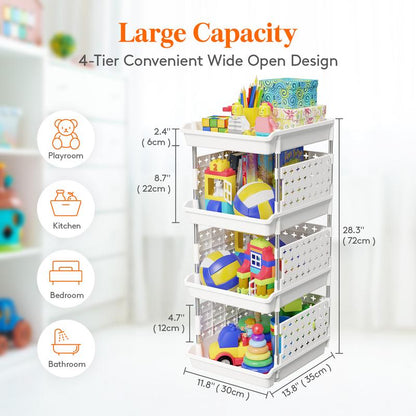 Lifewit Stackable Storage Bins Baskets for Closet, Playroom, Kitchen, Food & Pantry Organization, Large Capacity Storage Containers