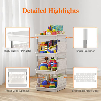 Lifewit Stackable Storage Bins Baskets for Closet, Playroom, Kitchen, Food & Pantry Organization, Large Capacity Storage Containers