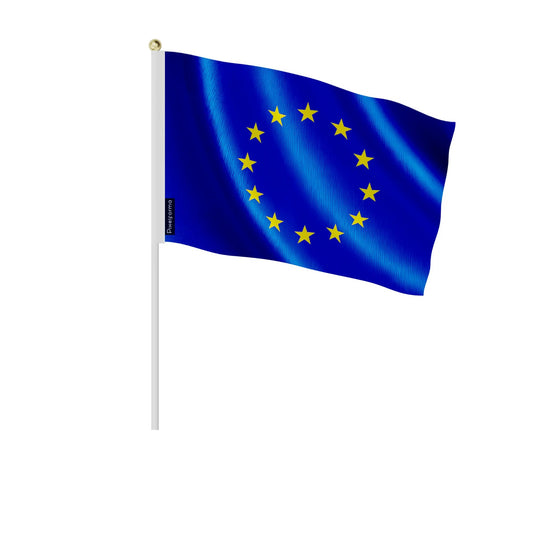Mini Drapeau De L'Union Européenne – À Tenir À La Main – Polyester